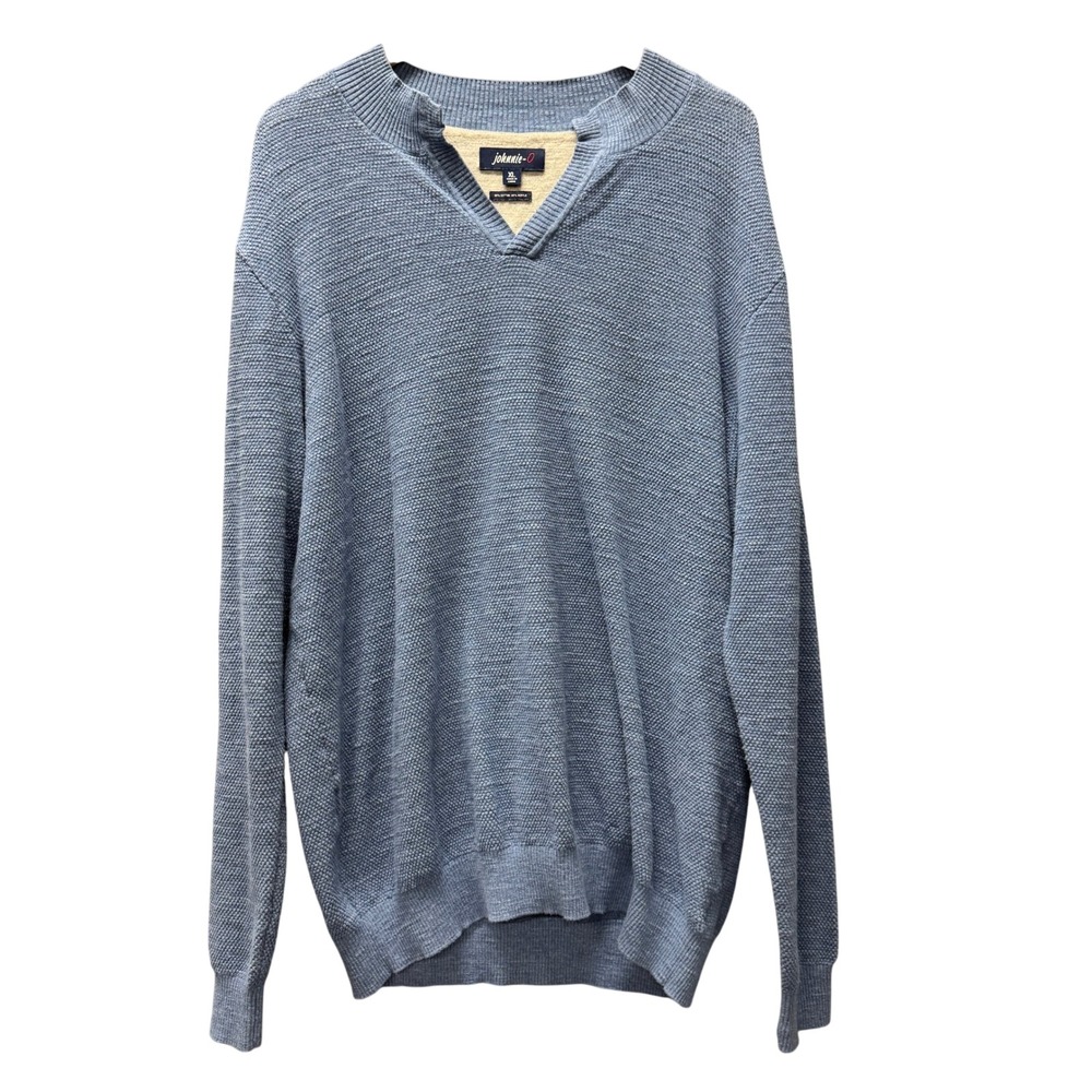 Johnnie-O Belmore Sweater Coastal V-Neck Pullover Knit Laguna‎ Blue Mens XL